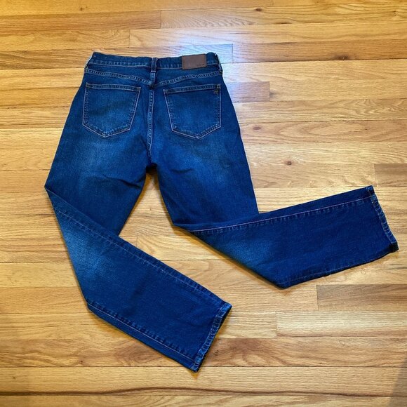 Madewell Sz 26 Cruiser Straight Ankle Jeans 10" High-Rise Stretch Dark Wash - Picture 4 of 5